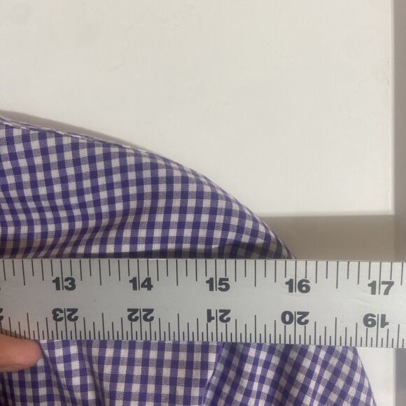 Izod Men's Button-Down Long Sleeve Shirt - Purple Gingham - Size L - Picture 6 of 7